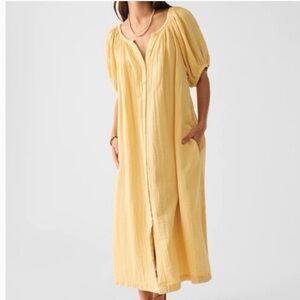FAHERTY Dream‎ Cotton Gauze Carmel Dress - Sahara Sun Medium